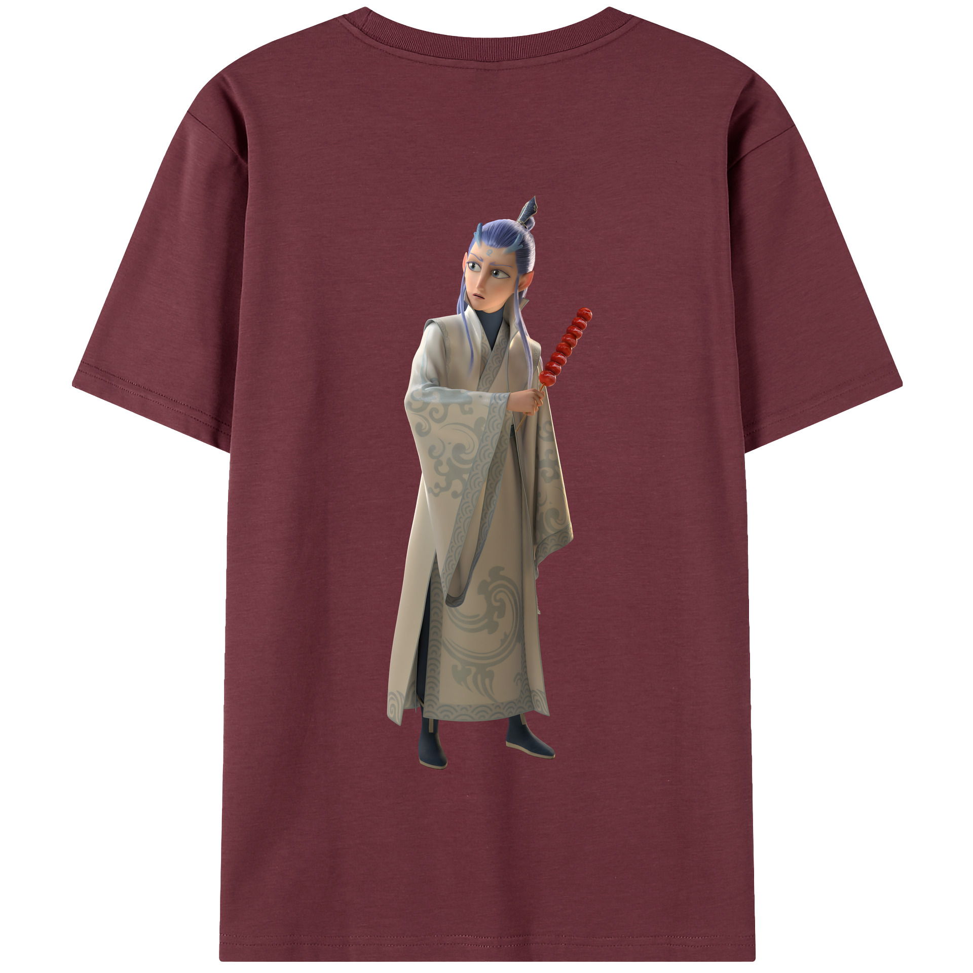 （画像用） Ne Zha 2 ナタ 魔童の大暴れ 綿100％半袖Tシャツ（背面プリント）